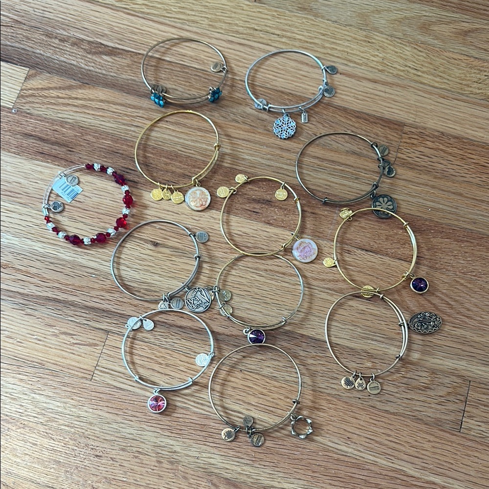 Alex and Ani Mixed Metal and Colorful Charm Bracelets